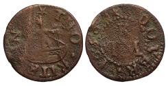 World Coins - 17th Century Kent Farthing, Dover, Thomas Kite, 1656, a rigged boat