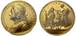 World Coins - Coronation of George II, 1727, Gold Medal, MS62.