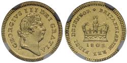 World Coins - George III 1802 Third-Guinea MS62