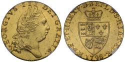 World Coins - George III 1798 Guinea, fifth head, spade type reverse, NGC MS62+
