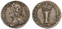 World Coins - George II 1755 silver Penny, young head, NGC AU58
