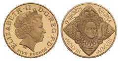 World Coins - Elizabeth II 2008 proof Five-Pounds Elizabeth I