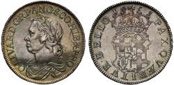 World Coins - Oliver Cromwell 1658 Crown, 8 struck over 7