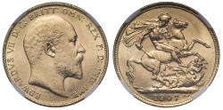 World Coins - Edward VII 1907 Sovereign MS61