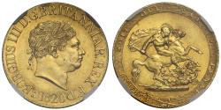 World Coins - George III 1820 Sovereign MS62, open 2 in date, final year for reign
