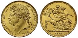 World Coins - George IV 1821 Sovereign, Coronation year, NGC MS62+
