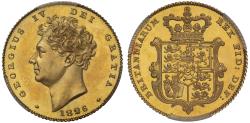 World Coins - George IV 1826 proof Half-Sovereign PCGS PR63, extra tuft of hair