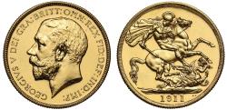 World Coins - George V 1911 proof Two-Pounds, Coronation issue