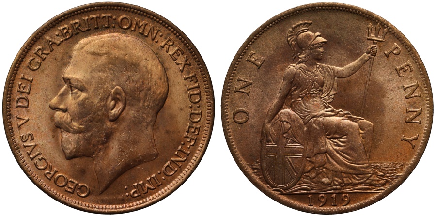 George V 1919 Penny | European Coins