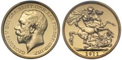 World Coins - George V 1911 proof Two-Pounds Coronation issue PCGS PR63CAM