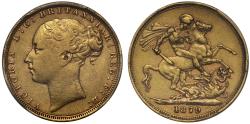 World Coins - Victoria 1879 Sovereign London Mint St George rev. XF40