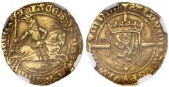 World Coins - Scotland, James III gold Rider of 23 Shillings class I, VF35