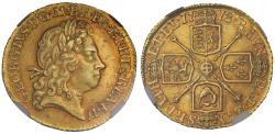 World Coins - George I 1718 Half-Guinea MS61, overdate with 8 over 7