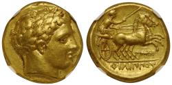 Ancient Coins - Macedon, Philip II, Gold Stater, Ch VF 5/5 4/5.