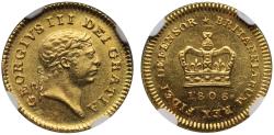 World Coins - George III 1806 Third-Guinea, third type second bust MS63