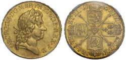 World Coins - George I 1726 Five-Guineas, AU53, inverted Ns on edge, final year of reign
