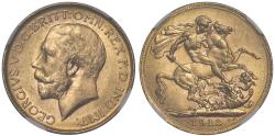 World Coins - George V 1913-P Sovereign Perth Mint MS62