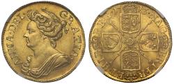 World Coins - Anne 1713 Guinea, 3rd bust, NGC MS63, third finest graded
