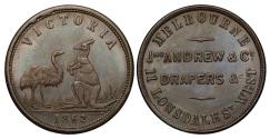World Coins - Australia, tokens, Melbourne Copper Halfpenny 1862 JNO ANDREWS & CO.
