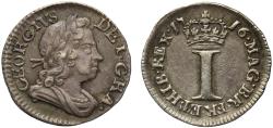 World Coins - George I 1716 silver Penny with stop after date