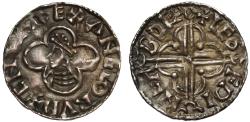 World Coins - Canute Penny, Quatrefoil type, Bedford, Leofwine, unusual "Norwich" style