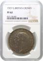 World Coins - George V 1927 proof 'Wreath' Crown PF62