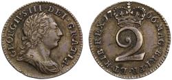 World Coins - George III 1766 silver Twopence
