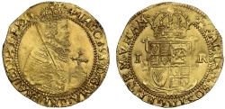 World Coins - James I Unite, 5th bust, mm plain cross (1618-19), very rare mint mark