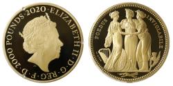 World Coins - QEII 2020 PF70 UCAM gold 2kg Three Graces 1st day of Issue
