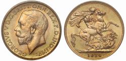 World Coins - George V 1914-C Sovereign, Ottawa Mint, PCGS MS64