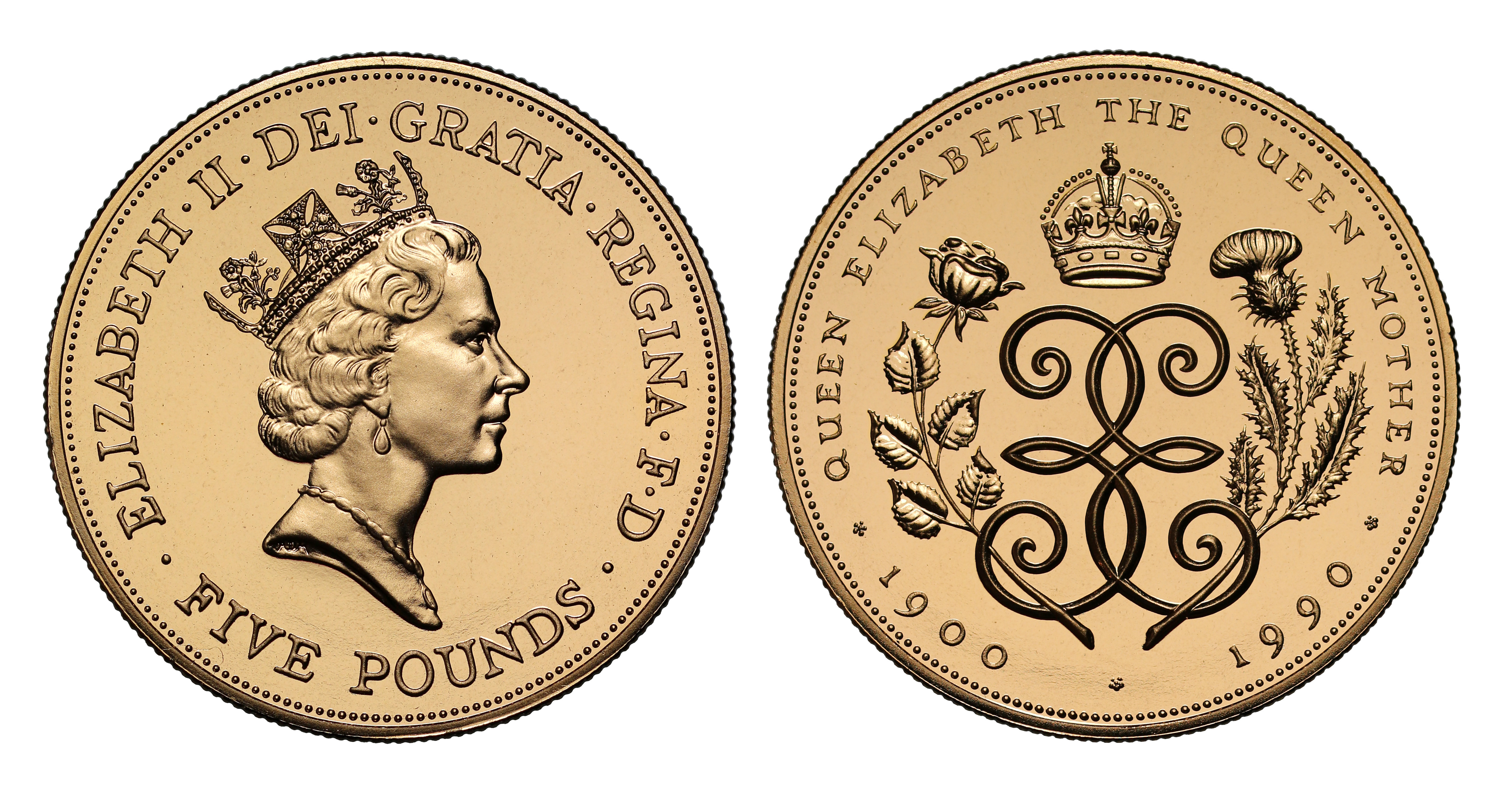 Elizabeth II 1990 Gold Proof Crown Queen Mother | European Coins