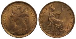World Coins - Victoria 1890 Halfpenny