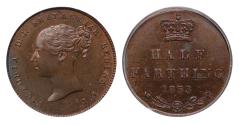 World Coins - Victoria 1853 copper proof Half-Farthing CGS UNC