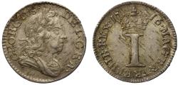 World Coins - George I 1716 silver Penny with stop after date