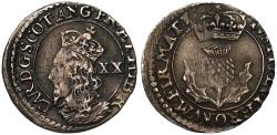 World Coins - Scotland, Charles I Twenty-Pence, Falconer issue III, F at end of reverse legend