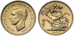 World Coins - George VI 1937 proof Two-Pounds PF64 Coronation issue