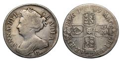 World Coins - Anne 1709 E* Shilling