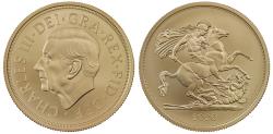 World Coins - Charles III 2026 gold Five-Pounds BU, yellow gold