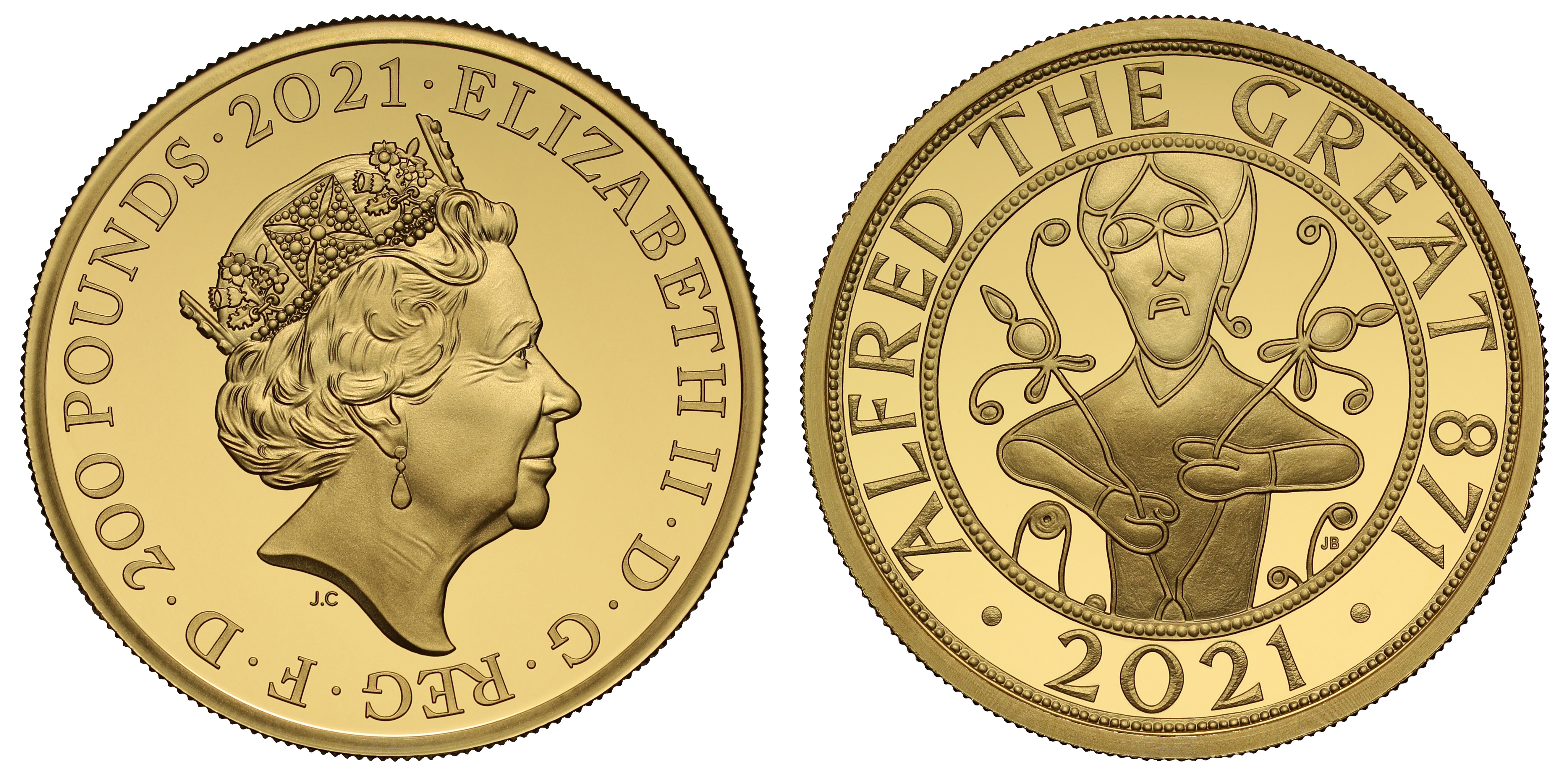 QEII 2021 gold PF70 UC First Day 2oz Alfred the Great | European Coins