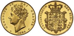 World Coins - George IV 1826 proof Half-Sovereign, NGC PF62 UCAM, no tuft of hair