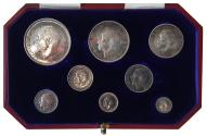 World Coins - George V 1911 8-coin silver proof Set in dated case of issue