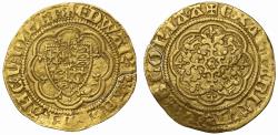 World Coins - Edward III gold Quarter-Noble Pre-Treaty Series B, Godless with Amen title, cracked