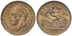 World Coins - George V 1930-SA Sovereign Pretoria Mint MS63