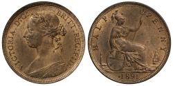 World Coins - Victoria 1891 Halfpenny
