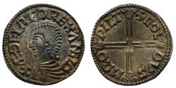 World Coins - Aethelred II, Penny, long cross type, Wilton Mint, moneyer Goldus