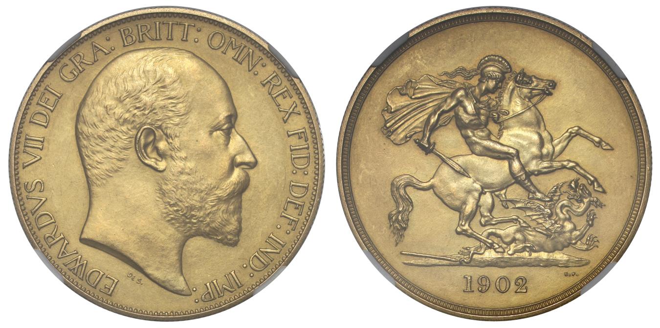 Edward VII 1902 matt proof FivePounds PF61 MATTE European Coins