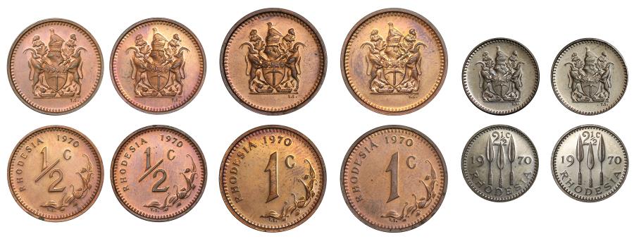 Republic of Rhodesia, Double Proof Set, 1970. | African Coins