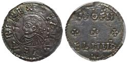 World Coins - Edward the Elder Penny AU50, Portrait type, East Anglia mint, Leofhelm