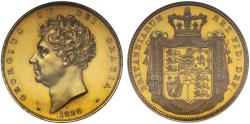 World Coins - George IV 1826 proof Five-Pounds, bare head by Wyon, NGC PF61