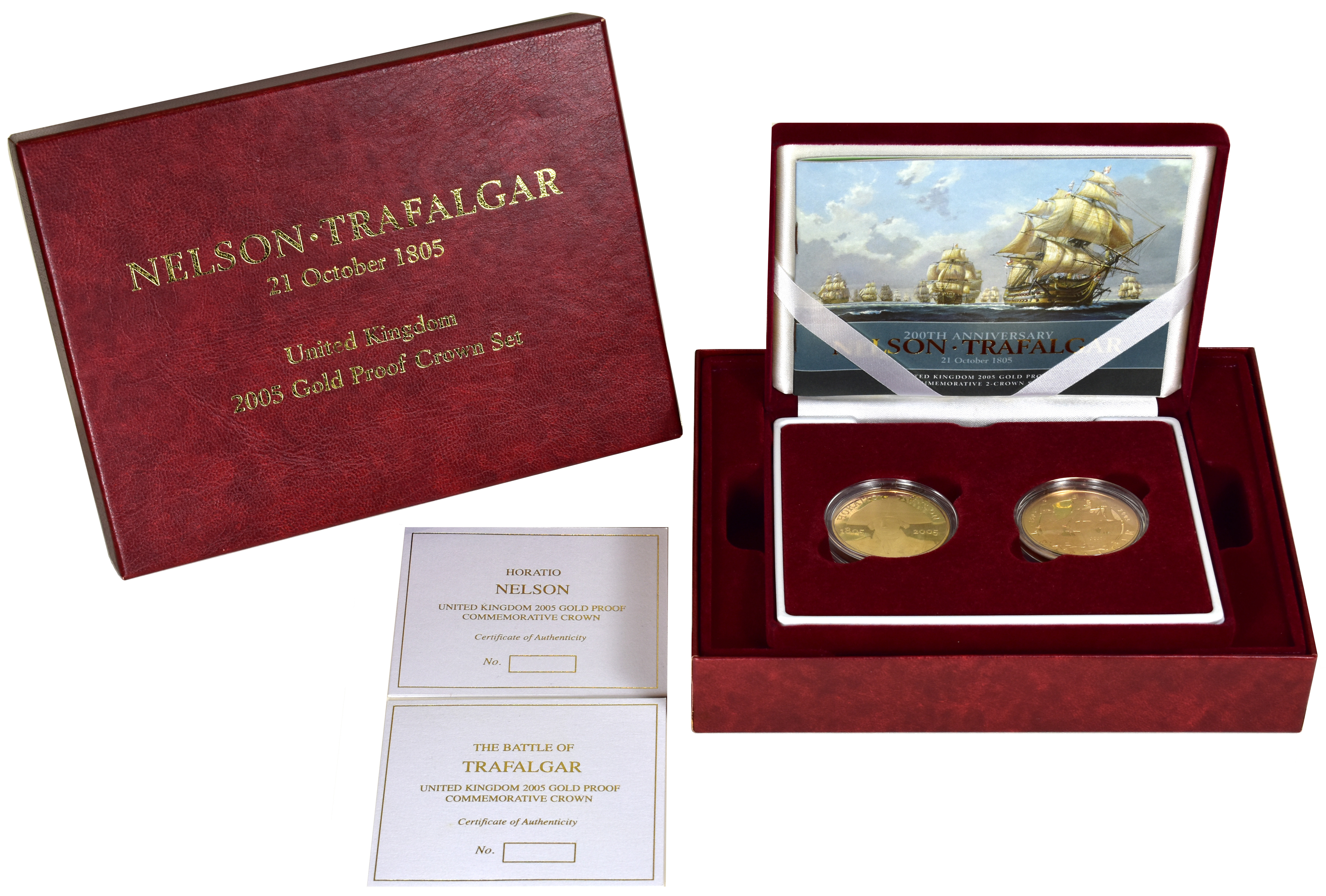 Elizabeth II 2005 Nelson/Trafalgar Gold Proof Crown Set | European